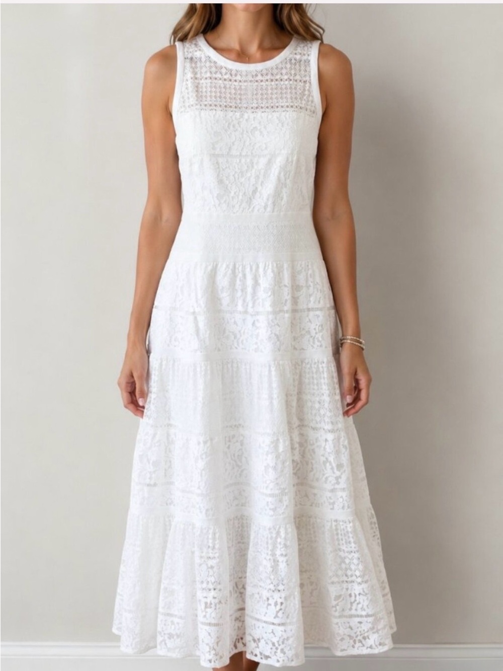 LAUREN Ralph Lauren Sleeveless Lace Midi Dress, Fully-Lined, Size 8